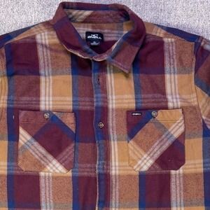 O'Neill Plaid Flannel Shirt Mens XL Cotton Button Front Long Sleeve